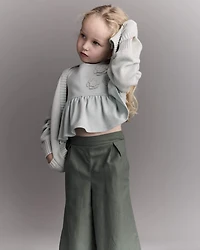 Toddler Girl Cardigan with Avenue Pockets - Light Blue