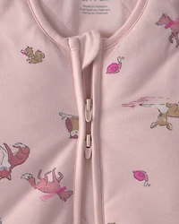 Baby Girl Woodland 2-Way Zip PurelySoft™ Wearable Blanket - Pink