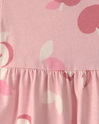 Baby Girl Apple Short-Sleeve Dress - Pink