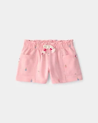 Baby Girl Ice Cream French Terry Shorts - Pink