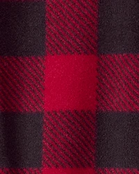 Baby Plaid Print Reindeer Christmas Loose Fit Long-Sleeve Sleeper - Red