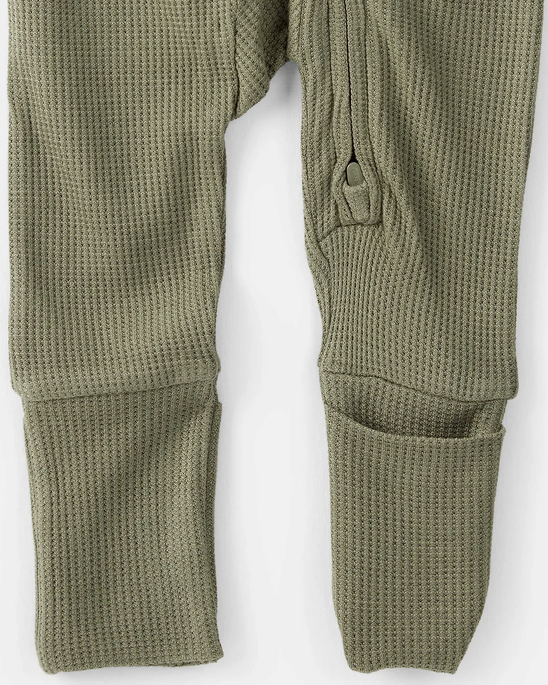 Baby Boy Solid 2-Way Zip PurelySoft Sleeper - Green