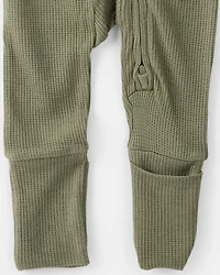 Baby Boy Solid 2-Way Zip PurelySoft Sleeper - Green