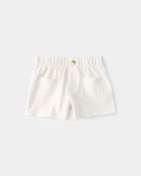 Toddler Girl 2-Piece Shell Top & Short Set - Yellow/White