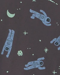Boys 4-Piece Astronaut 100% Cotton Snug Fit Pyjama Set - Blue
