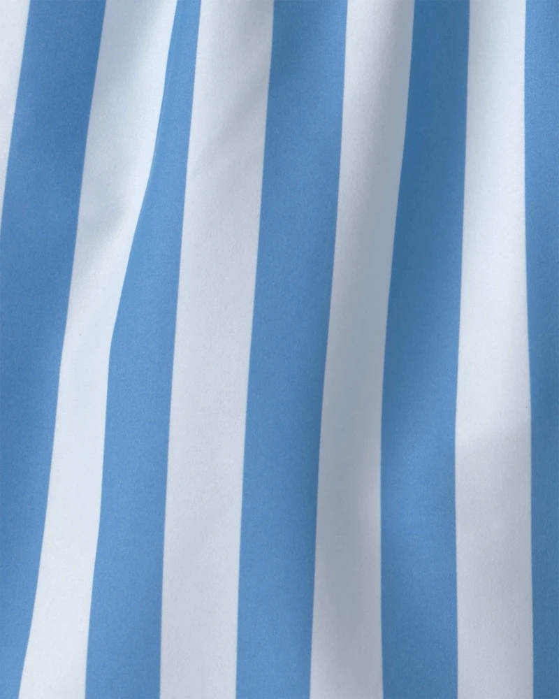 Boys Striped Swim Trunks - Blue
