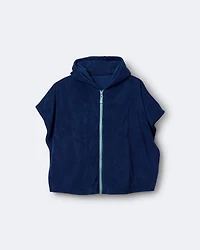 Toddler French-Terry Hooded Poncho Towel - Deep Night