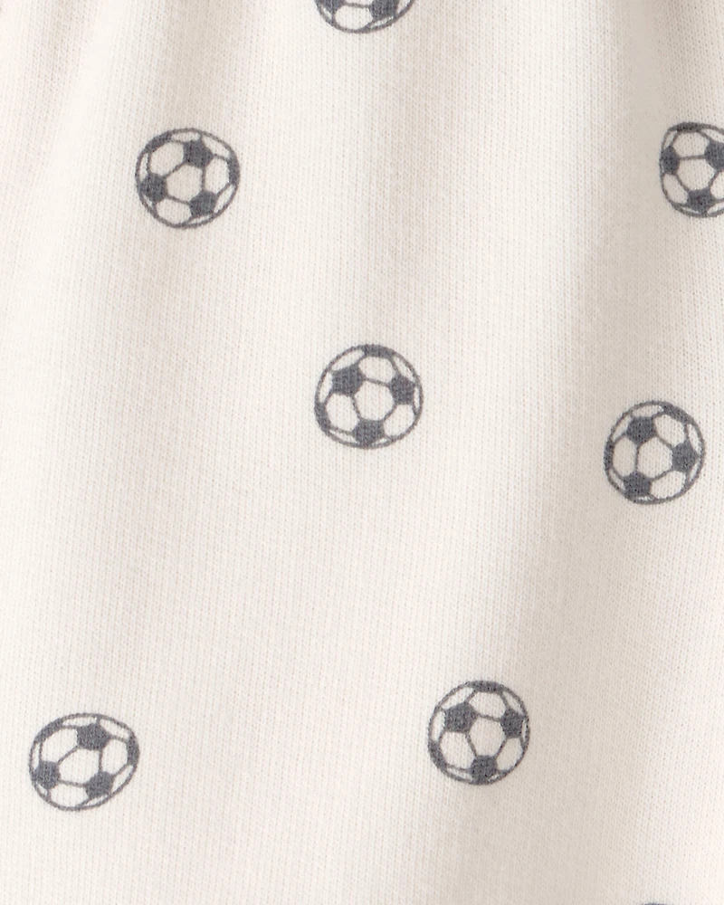 Baby Soccer French Terry Shorts - White