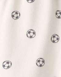 Baby Soccer French Terry Shorts - White