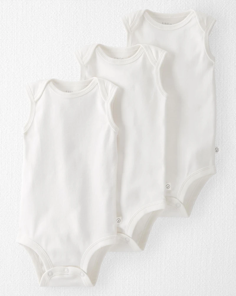 Baby 3-Pack Organic Cotton Rib Bodysuits