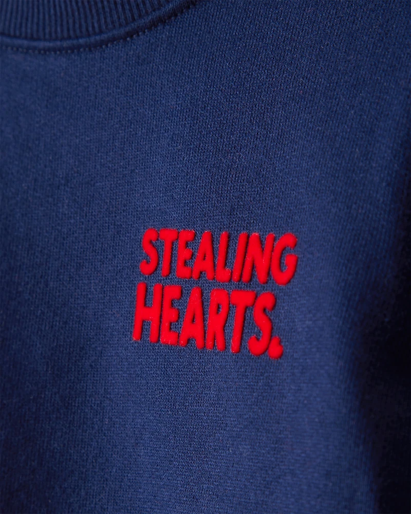 Baby Boy Valentine's Day 2-Piece Heart French Terry Long-Sleeve Tee & Pant Set - Blue