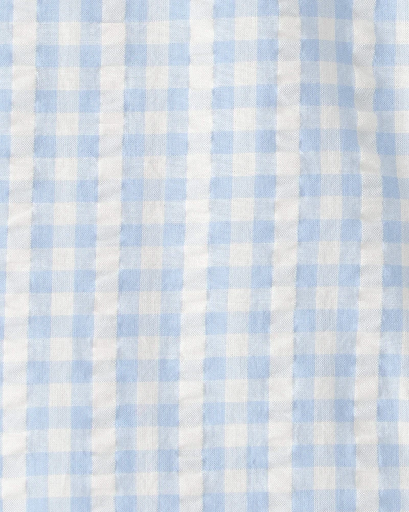 Toddler Boy Gingham Button-Front Shirt Made with Organic Cotton