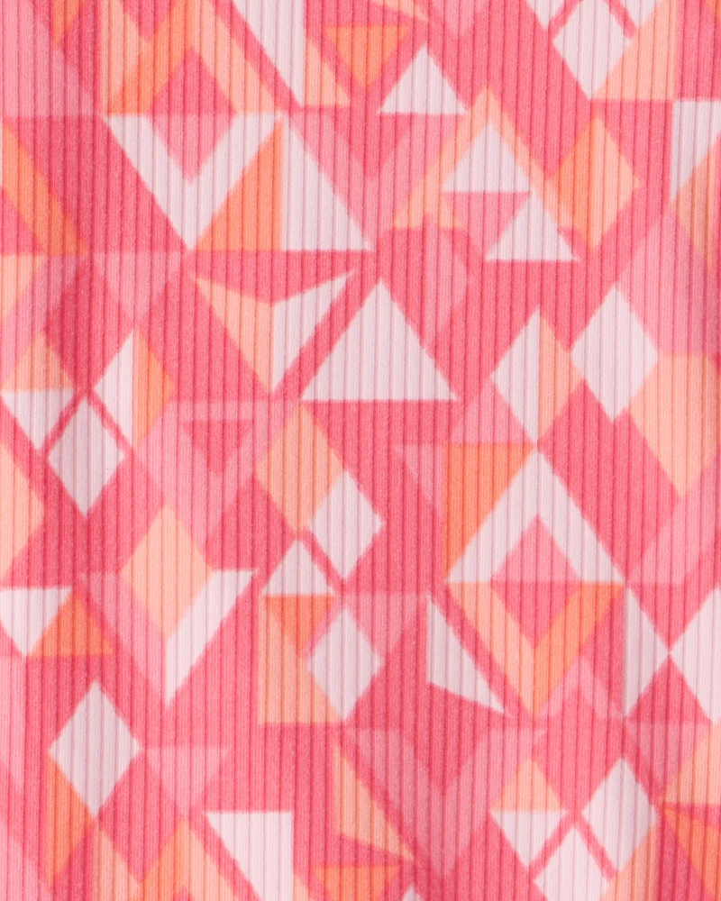 Girls Active Rib Long-Sleeve Top - Coral