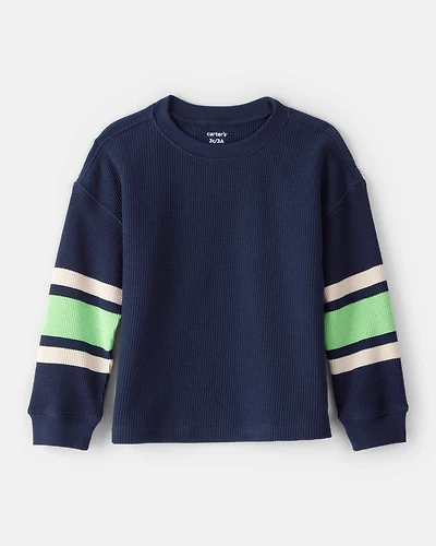 Toddler Boy Thermal Long-Sleeve T-Shirt - Green/Navy