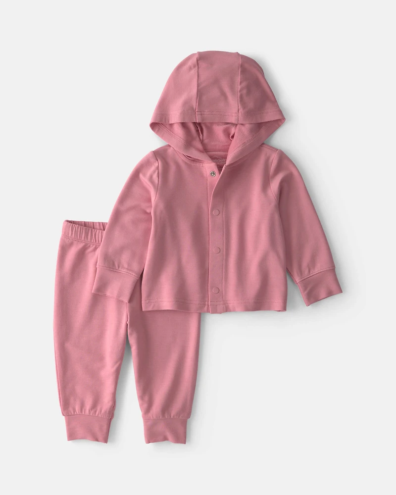 Baby Girl 2-Piece PurelySoft™ Long-Sleeve Layering Set - Pink