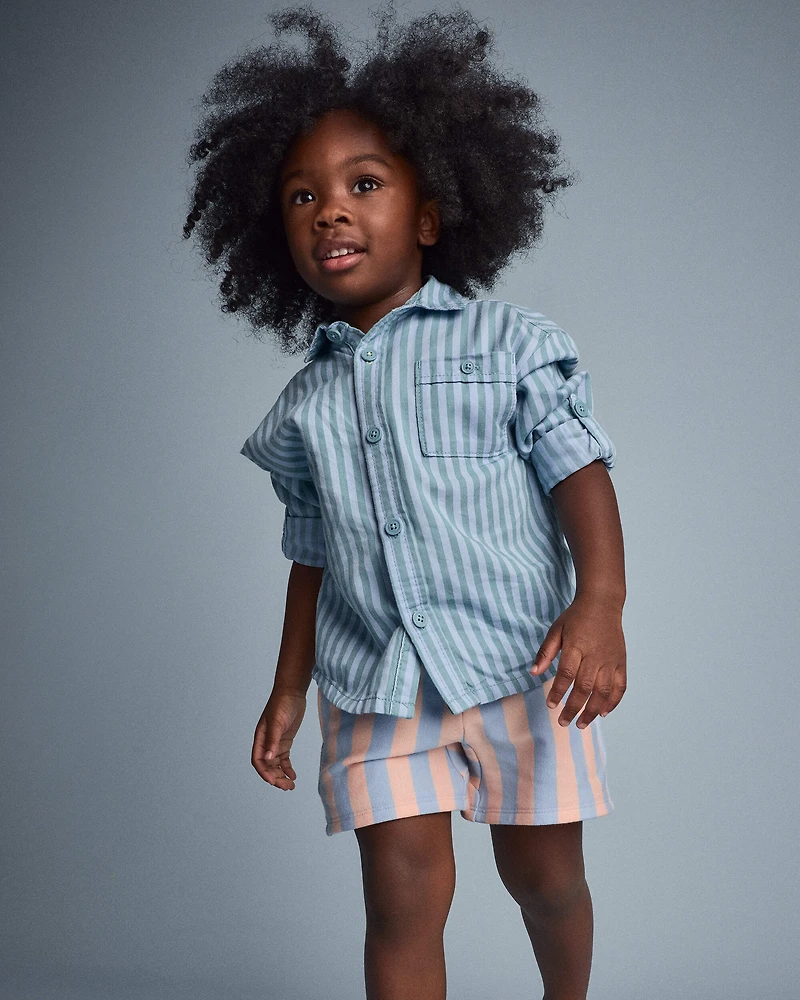 Toddler City Park™ Short Stripes - Blue/Pink