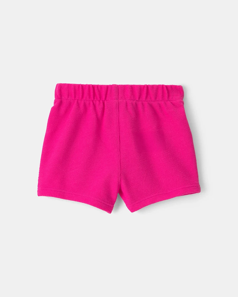 Baby Girl Drawstring Shorts - Pink