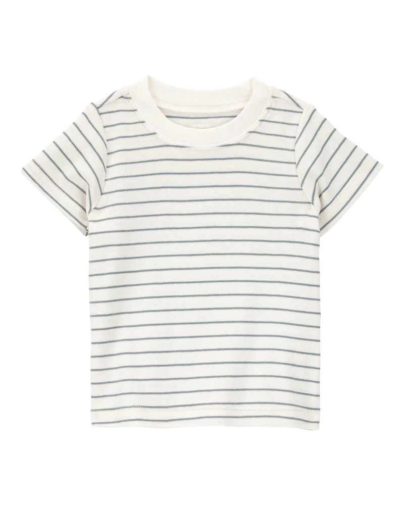 Baby 3-Piece Striped Shortall Set - Blue