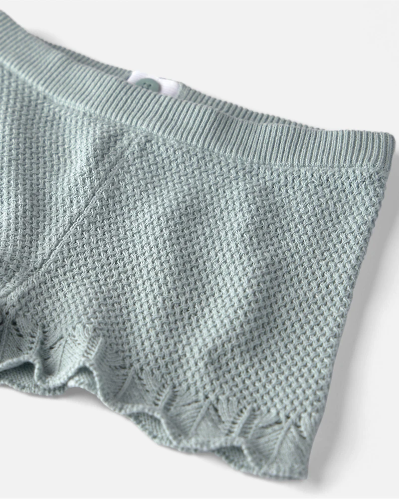 Toddler Girl 2-Piece Organic Cotton Knit Top & Short Set