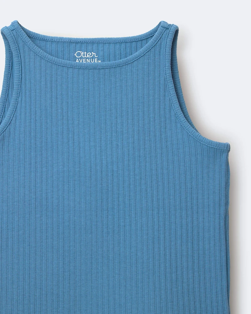 Toddler Girl Ribbed Playtime Tank - Teal