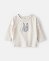 Baby Girl Bunny Long-Sleeve Tee - Ivory