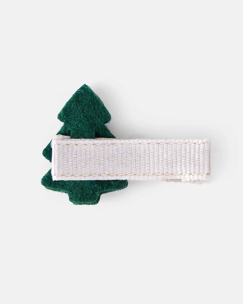 Baby Girl 3-Piece Bow Hairbands & Clips - Red/Green