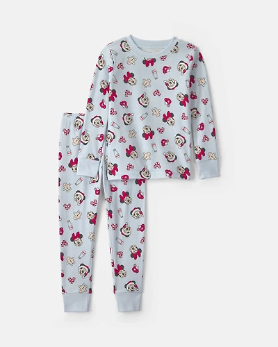 Toddler 2-Piece Disney Mickey Mouse Christmas 100% Cotton Snug Fit Pyjama Set - Blue