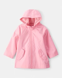 Toddler Girl Solid Rain Jacket - Pink