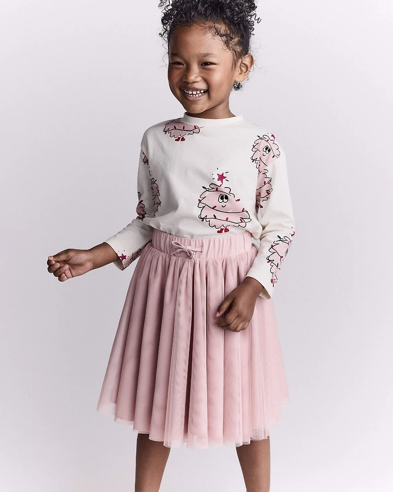 Toddler Girl Avenue Twirl™ Midi with Tulle - Light Pink