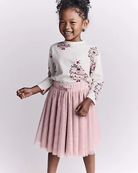 Toddler Girl Avenue Twirl™ Midi with Tulle - Light Pink