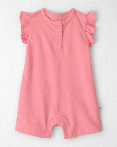Baby Girl Short-Sleeve Romper Pink