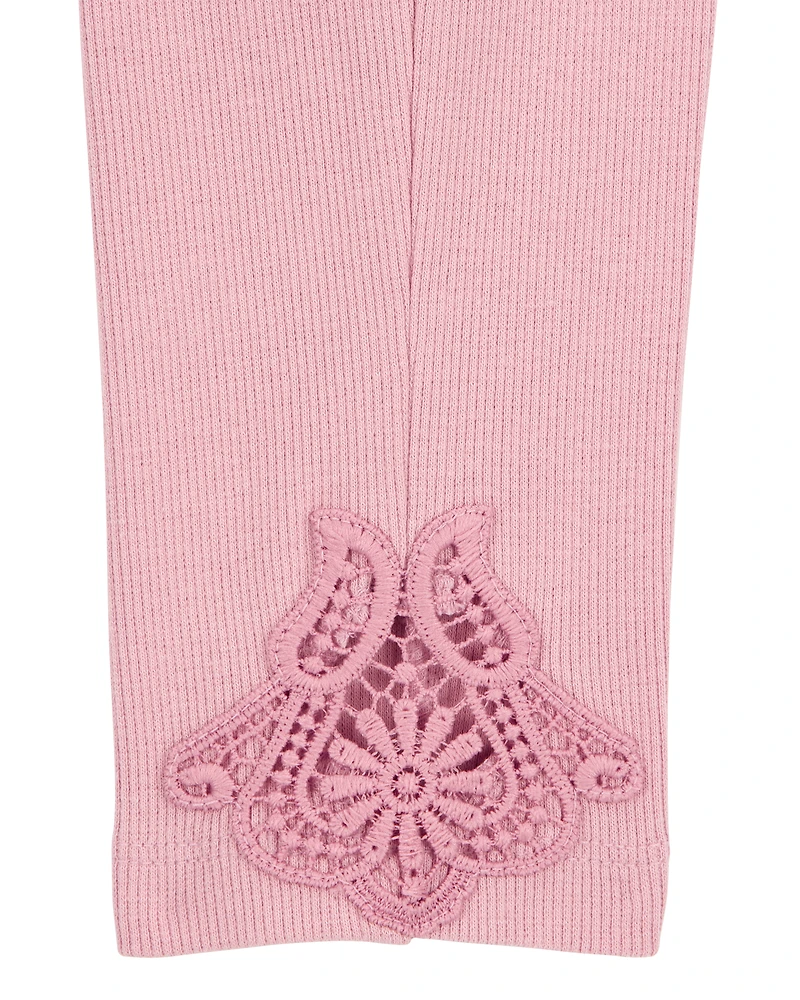 Toddler Lace Detail Ribbed Leggings