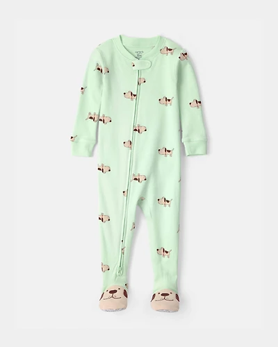 Toddler Dog 100% Cotton Snug Fit 1-Piece pyjama - Green