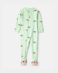Toddler Dog 100% Cotton Snug Fit 1-Piece pyjama - Green