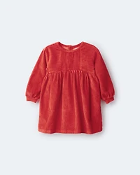 Toddler Girl Long-Sleeve Corduroy Dress - Orange