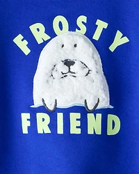 Baby Boy Seal Pullover Sweatshirt - Blue