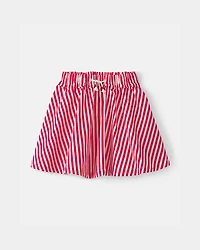 Girls Striped Skort - Red/White