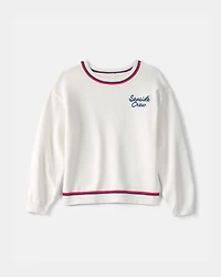 Girls 'Seaside Crew' Nautical Sweater - White