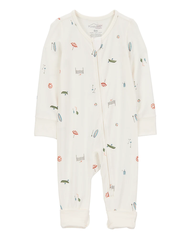 Baby Girl Camp Print Zip-Up PurelySoft Sleeper