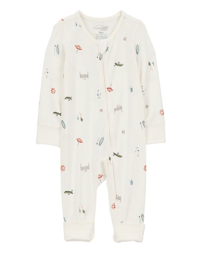 Baby Girl Camp Print Zip-Up PurelySoft Sleeper