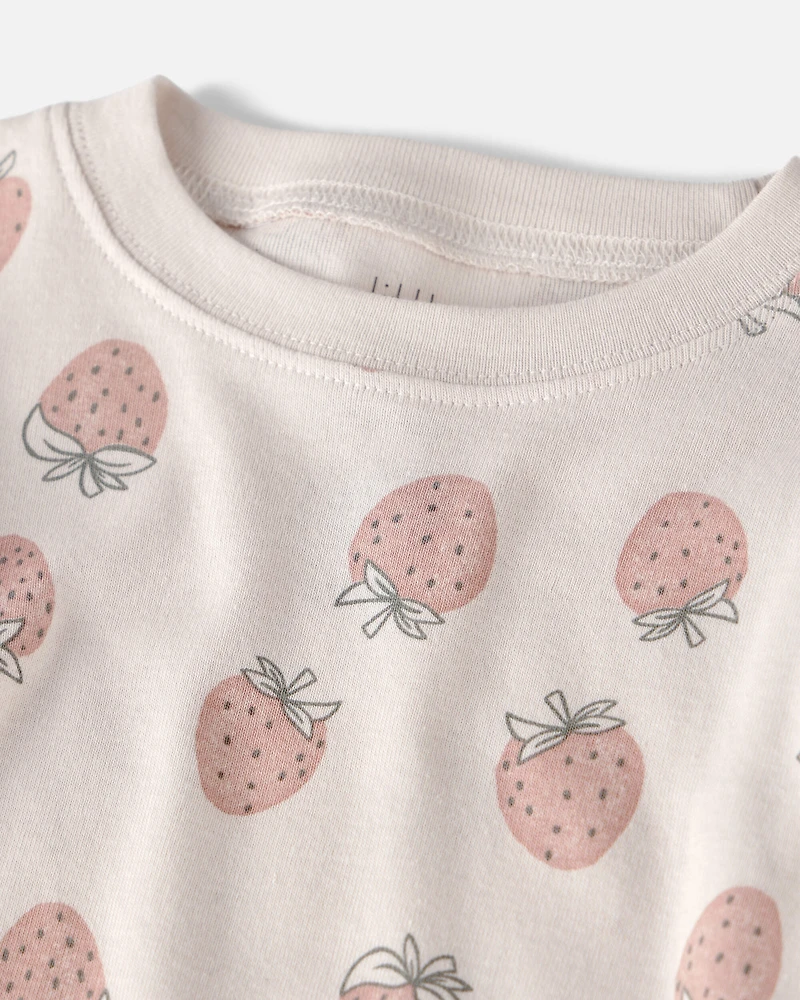 Girls 2-Piece Organic Cotton Pyjama Strawberry-Print