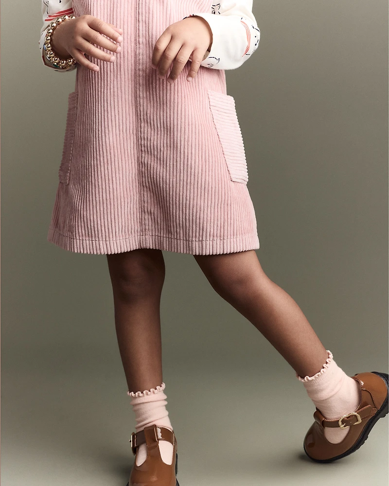 Toddler Girl Otter Pocket Corduroy Jumper - Light Pink