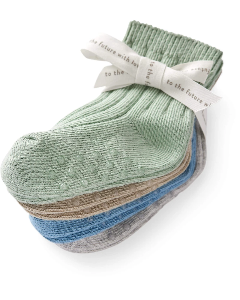 Baby 4-Pack No-Slip Socks Made with Organic Cotton