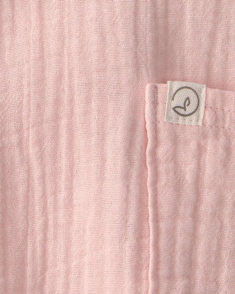 Baby Girl Organic Cotton Gauze Overalls