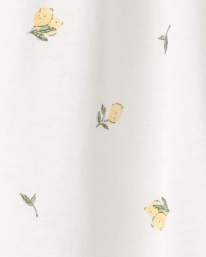 Baby Girl Lemon Ruffle Jumpsuit - Ivory