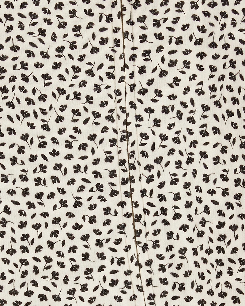 Baby Girl Floral 2-Way Zip Cotton Sleeper
