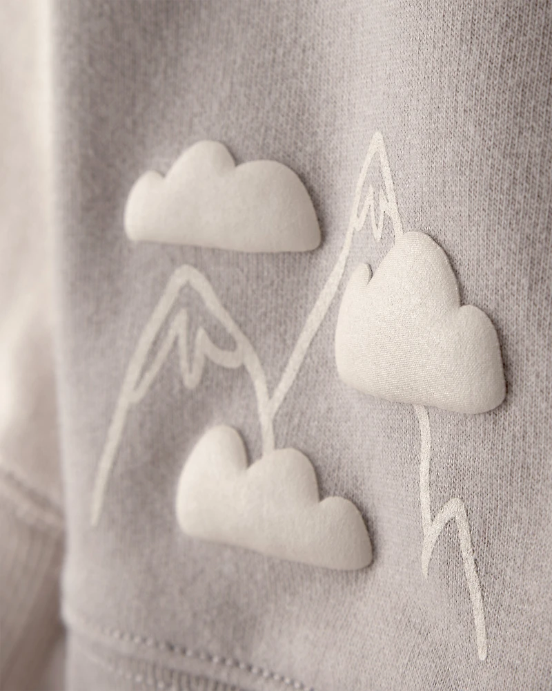 Baby Boy Helicopter French Terry Sweatshirt & Pant Set - Grey