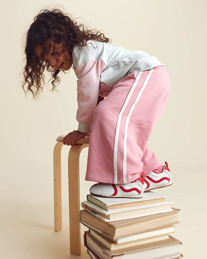 Girls Toddler Girl French Terry Wide-Leg Pants - Pink