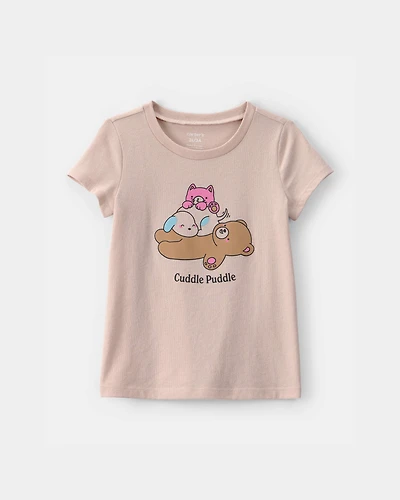 Toddler Girl 'Cuddle Puddle' Bear Graphic Tee - Tan