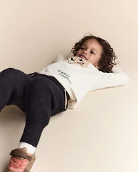 Toddler Endless Potential Tiger Long-Sleeve Pocket Graphic Tee - Cream